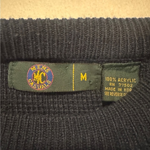 Men's Vintage Causals Blue and Green Sweater - Picture 4 of 6